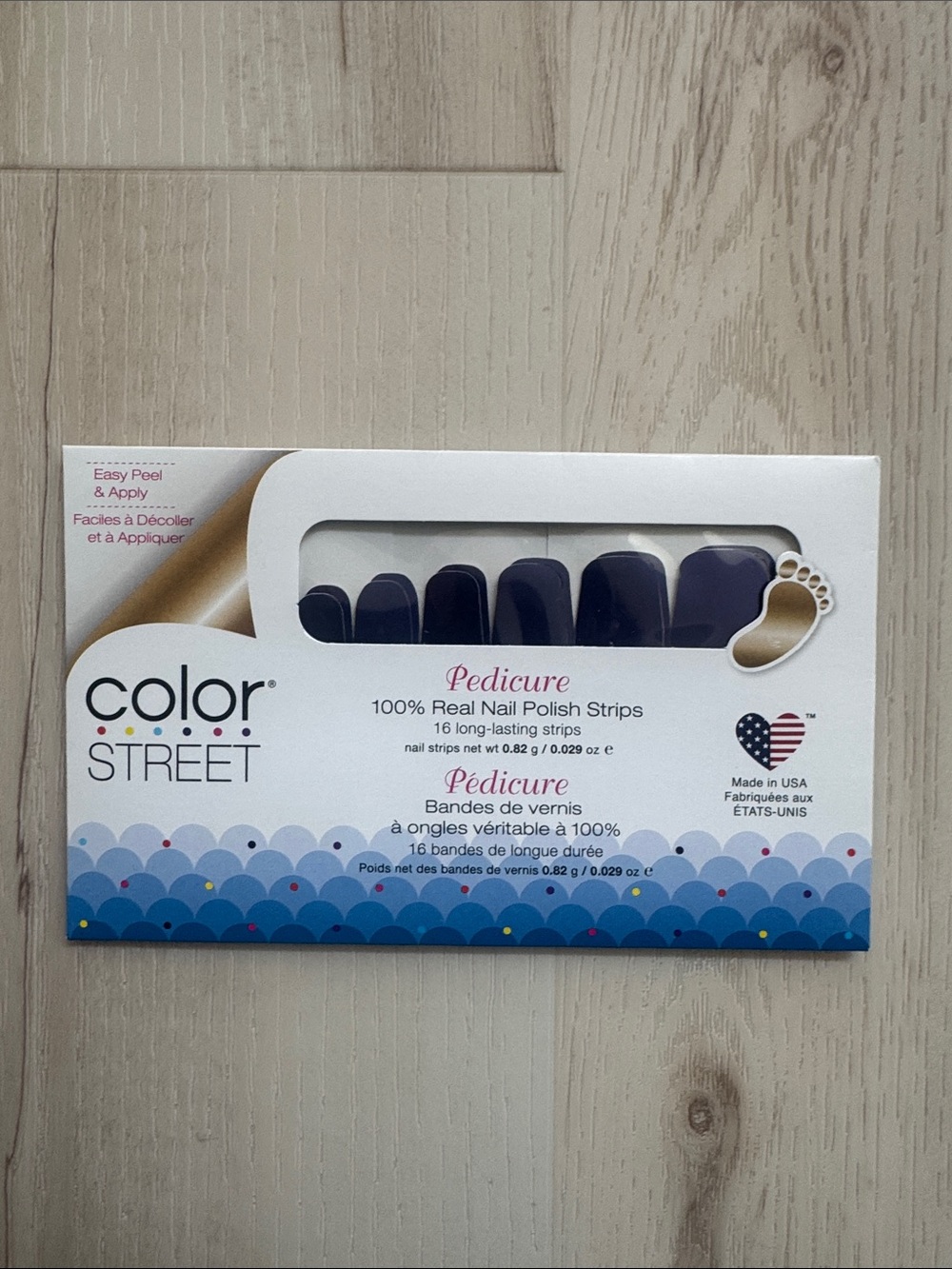 Color Street Pedicure Nail Strips - Evening Sky Deep purple Blue